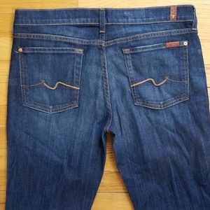 NWOT Sz 32 Women's 7FAM Bootcut Dark Wash